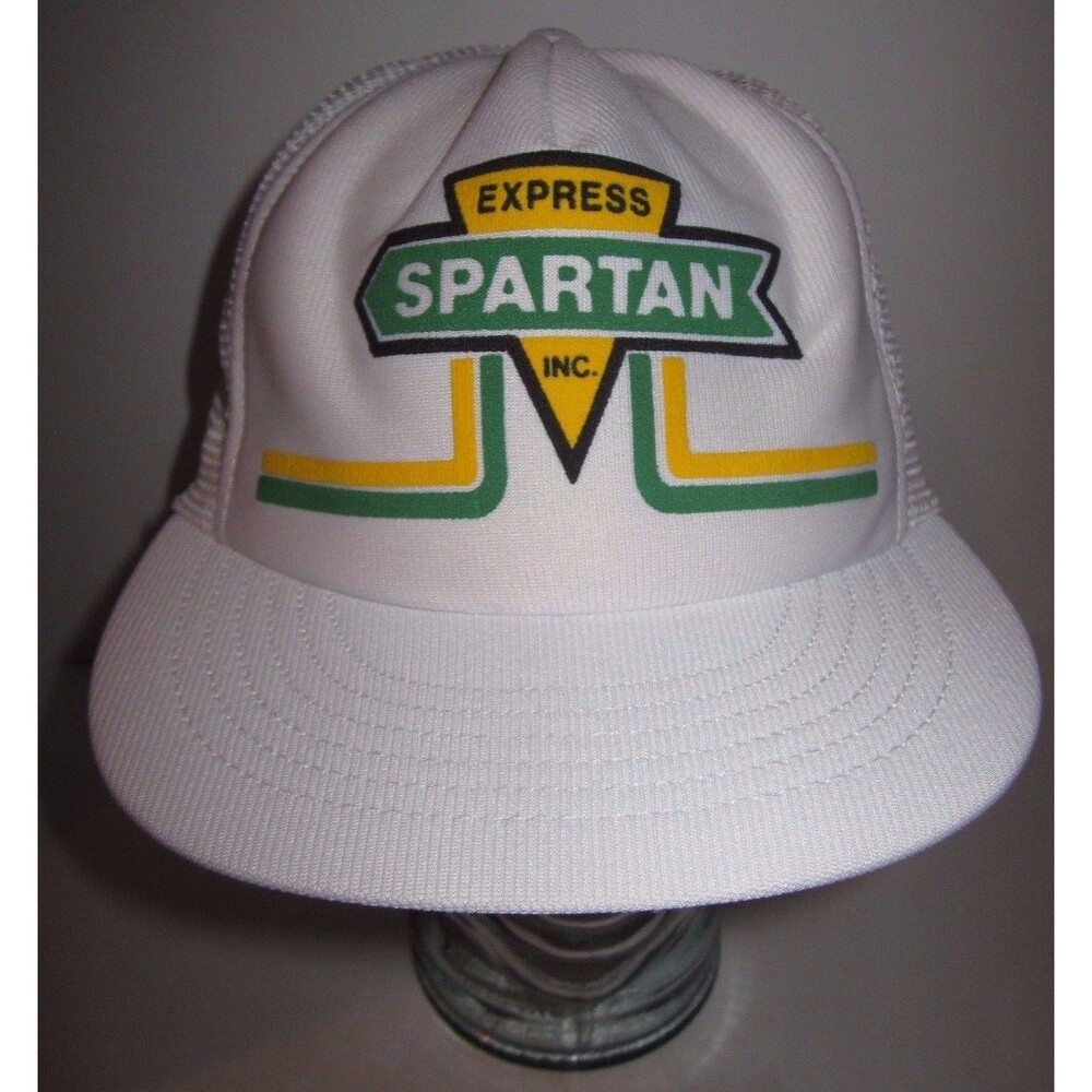 Spartan Express Freight Trucker Hat Cap 1980s - Mesh Snapback Hauling Semi Truck - Picture 1 of 5